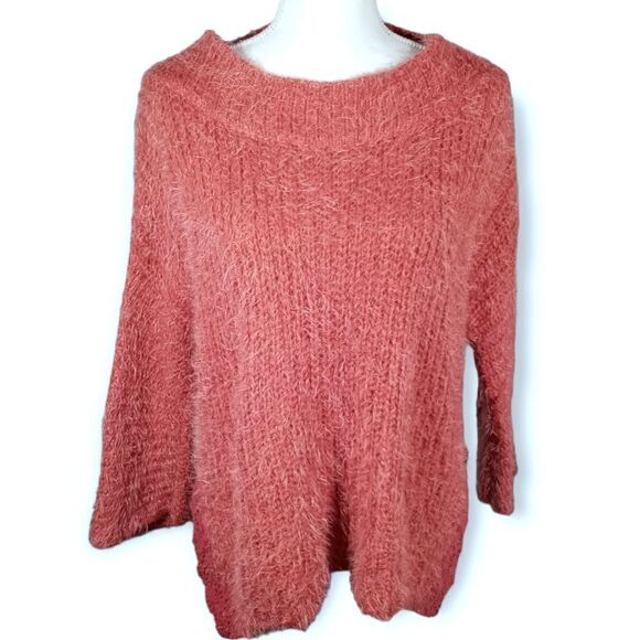 KNOX ROSE MAUVE EYELASH LACE TRIM SWEATER SZ.S EUC - Picture 1 of 6